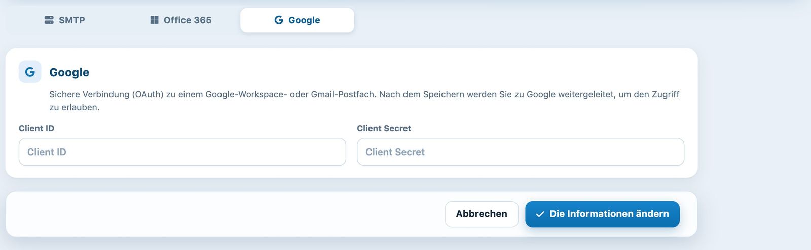 Registerkarte Google