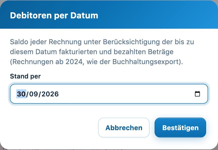 Debitoren per Datum